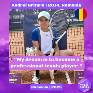 tennis papers andrei griguta romania junior tennis profil