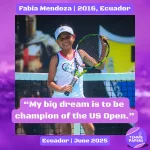 Fabia Mendoza 2016, Ecuador 🇪🇨 | Junior interview, Jun 2025 1 tennis papers junior fabia mendoza ecuador 2025