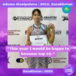 Adema Alseipulova 2012, Kazakhstan 🇰🇿 | Tennis junior girl 1 tennis papers junior girl adema alseipulova, kazakhstan