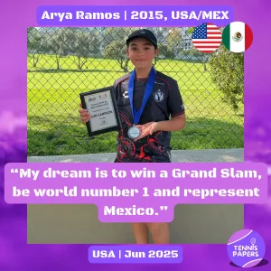 tennis papers junior girl arya ramos usa mexico