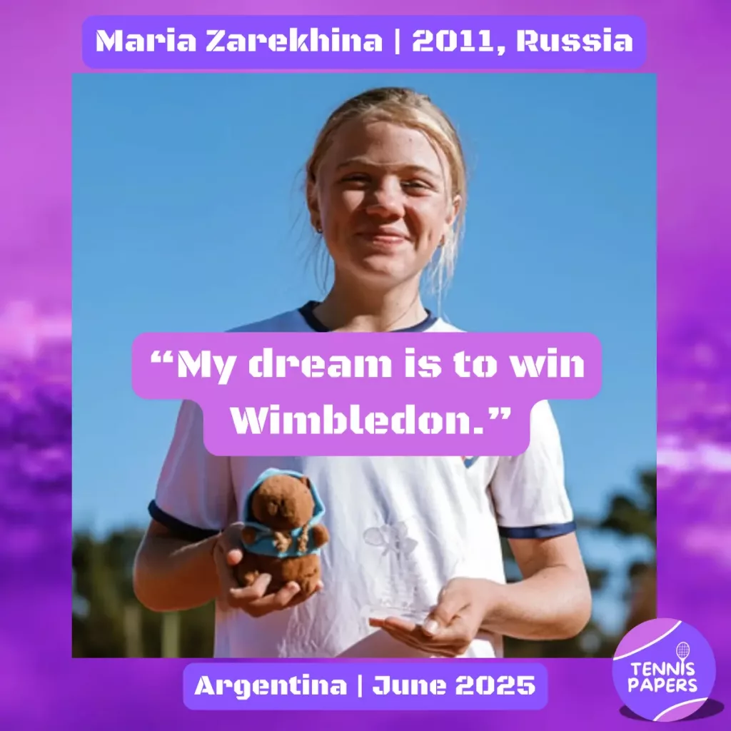 Junior Girl Tennis Players Interviews 100 tennis papers junior maria zarekhina, russia wimbledon