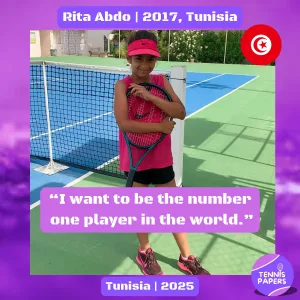 tennis papers rita abdo 2017 tunisia tennis junior girl profile