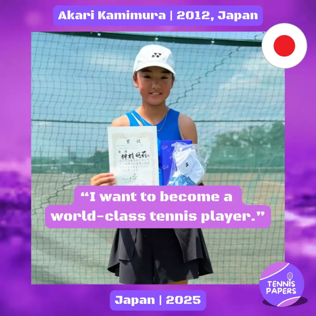 Akari Kamimura 2012, Japan 🇯🇵 | Tennis junior interview, Jul 2025 1 tennis papers akari kamimura 2012 japan tennis junior girl profile