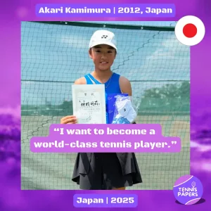 tennis papers akari kamimura 2012 japan tennis junior girl profile