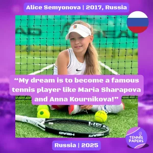 tennis papers alice semyonova 2018 russia tennis junior girl profile 2