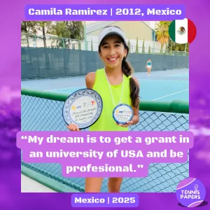 tennis papers camila ramirez mexico junior tennis girl profile