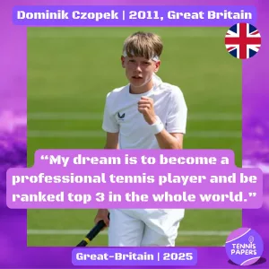 tennis papers dominik czopek 2011 great britain junior tennis profile