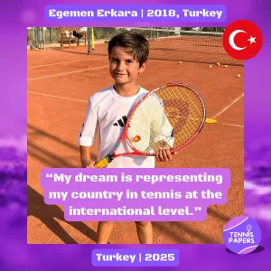 tennis papers egemen erkara 2018 turkey tennis junior boy profile