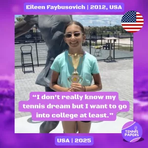 tennis papers eileen faybusovich 2012 usa tennis junior girl profile