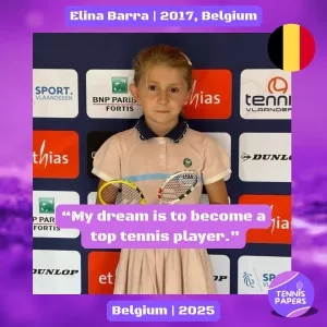 tennis papers elina barra 2014 belgium tennis junior girl profile