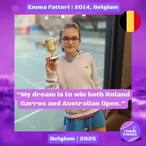 tennis papers emma fattori 2014 belgium junior tennis girl profile