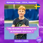 Hjalmar Rapp 2014, Sweden 🇸🇪 | Tennis junior boy 1 tennis papers hjalmar rapp 2014 sweden junior tennis profile