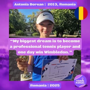 tennis papers junior antonia borsan 2013 romania junior tennis girl profile 3