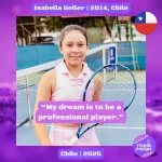 Isabella Geller 2014, Chile 🇨🇱 | Junior interview, Jul 2025 1 tennis papers junior isabella geller 2014 chile profile