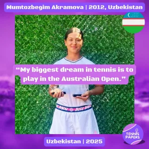 tennis papers mumtozbegim akramova 2012 uzbekistan tennis junior girl profile