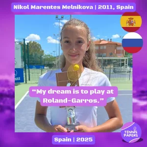 tennis papers nikol marentes melnikova 2011 spain tennis junior girl profile