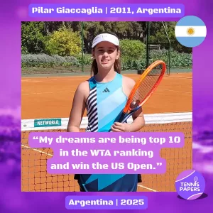 tennis papers pilar giaccaglia 2011 argentina tennis junior gir profile