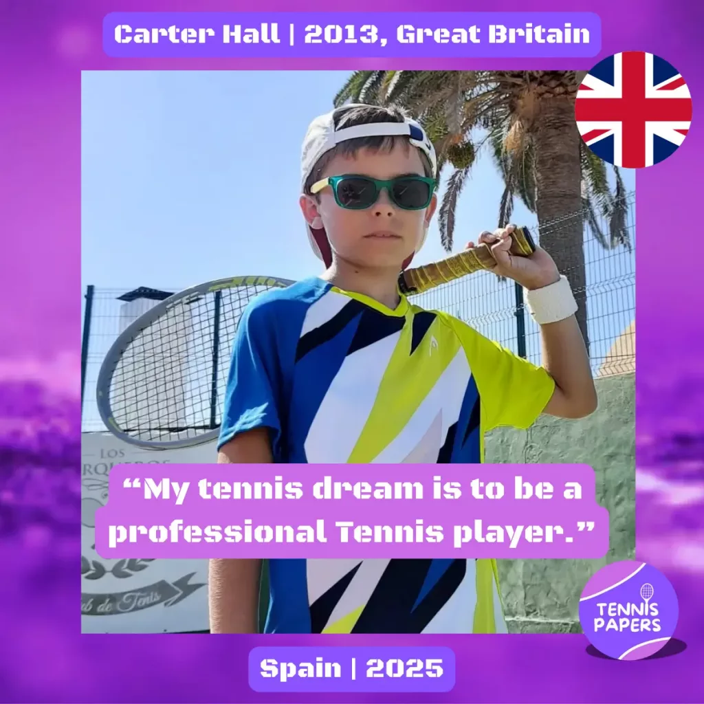 Carter Hall 2013, Great Britain 🇬🇧 | Tennis junior interview, Jul 2025 1 tennis papers profile carter hall 2013 great britain tennis junior boy
