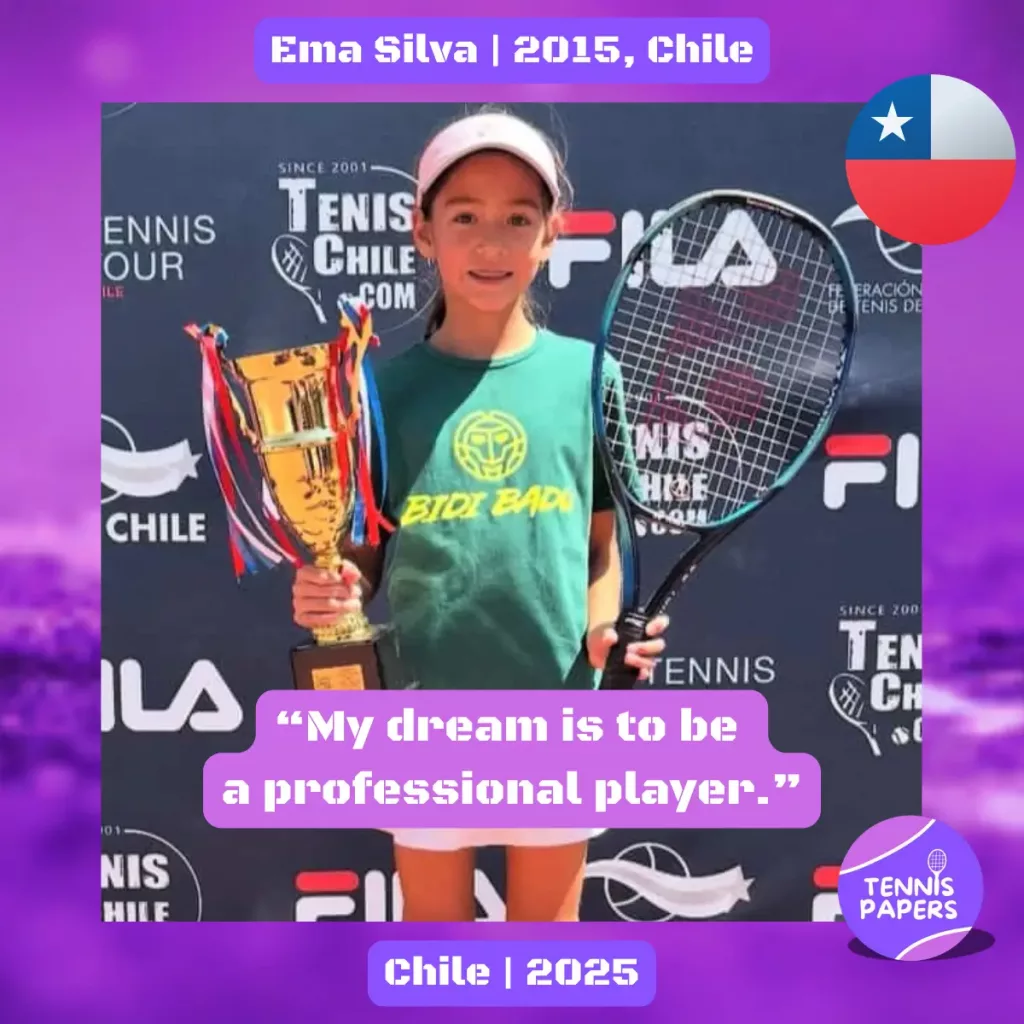 Ema Silva 2015, Chile 🇨🇱 | Tennis junior interview, Jul 2025 1 tennis papers profile ema silva 2015 chile tennis junior girl