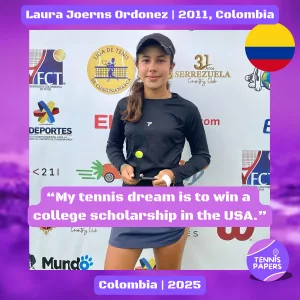 tennis papers profile laura joerns ordonez 2011 colombia tennis junior girl