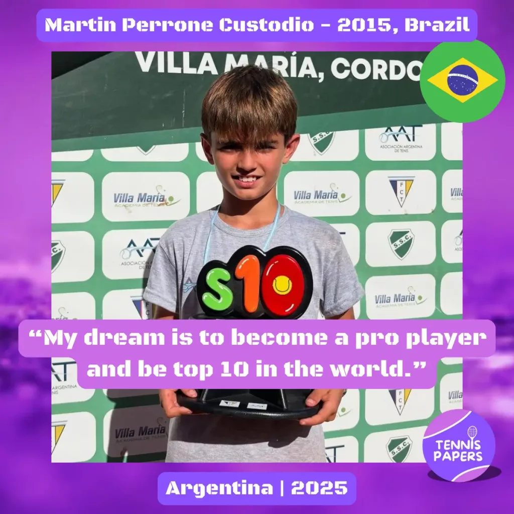 Martin Perrone Custodio 2015, Brazil 🇧🇷 | Tennis junior interview, Jul 2025 1 tennis papers profile martin perrone custodio 2013 brazil tennis junior boy