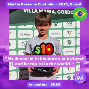 tennis papers profile martin perrone custodio 2013 brazil tennis junior boy