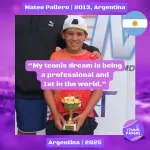 tennis papers profile mateo pallero 2013 argentina tennis junior boy