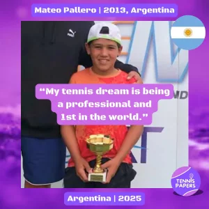 tennis papers profile mateo pallero 2013 argentina tennis junior boy