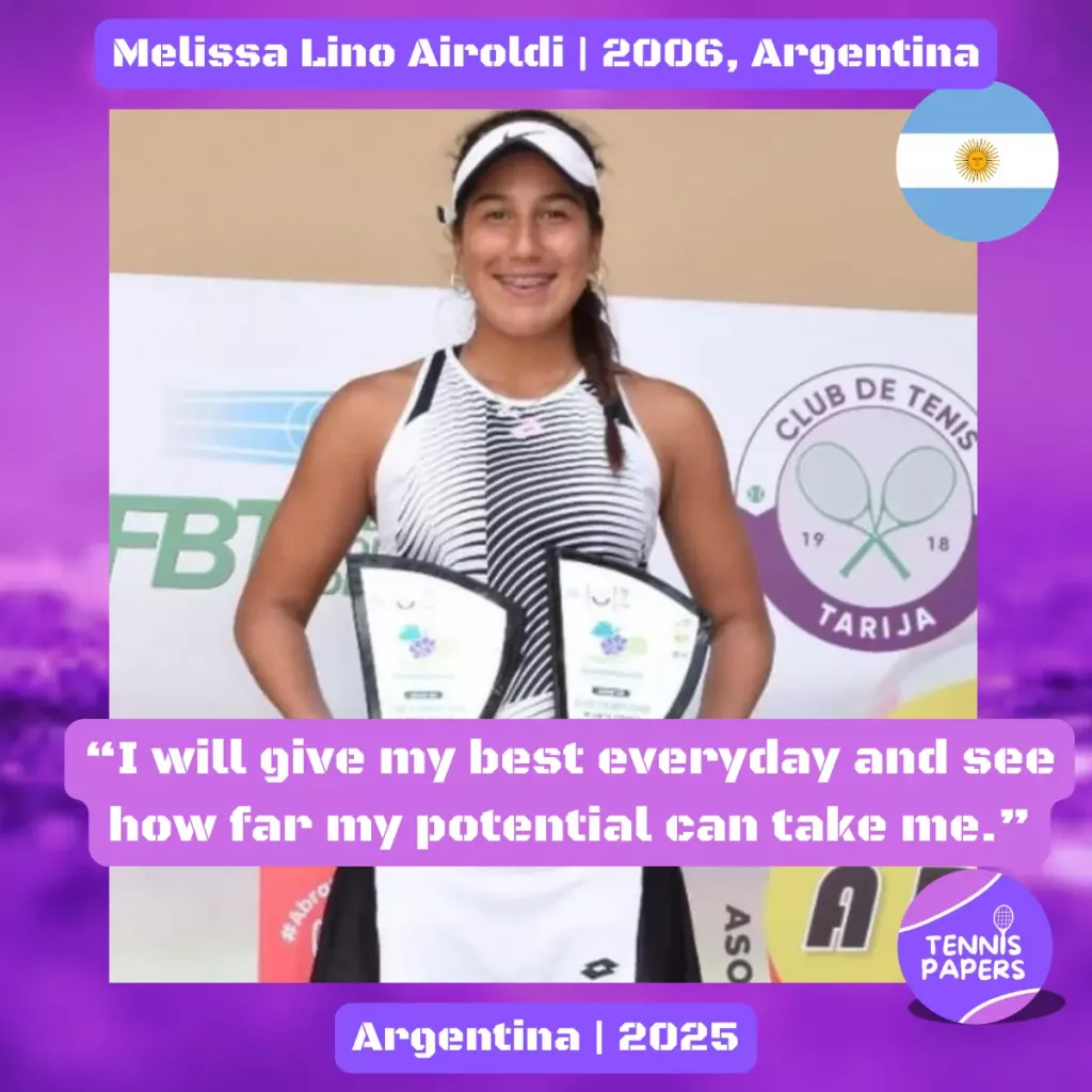 Melissa Lino Airoldi 2006, Argentina 🇦🇷 | Tennis junior interview, Jul 2025 1 tennis papers profile melissa lino airoldi 2006 argentina tennis junior girl