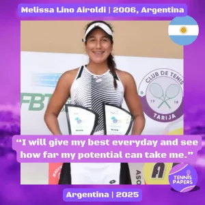 tennis papers profile melissa lino airoldi 2006 argentina tennis junior girl