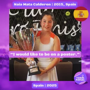 tennis papers profile naia mata calderon 2015 spain tennis junior girl