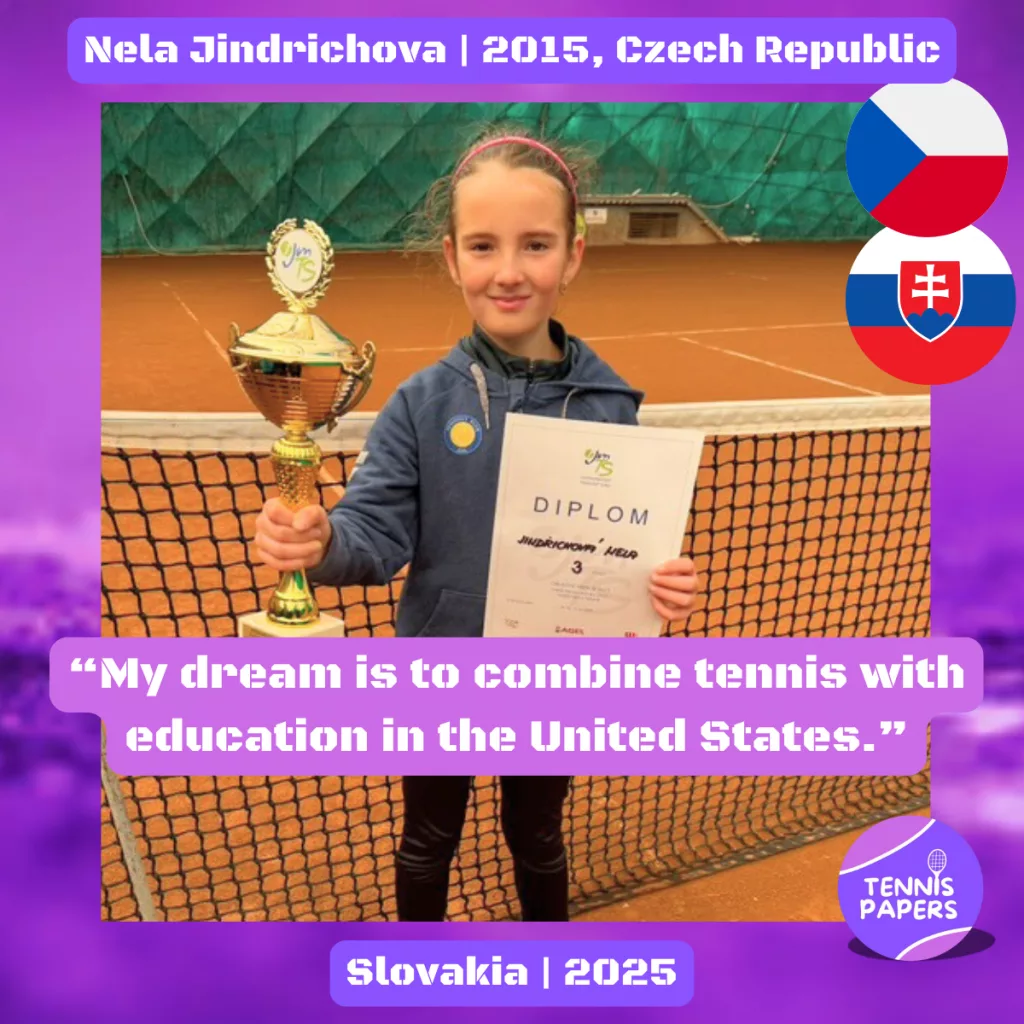 Nela Jindrichova 2015, Czech Republic 🇨🇿 | Tennis junior interview, Jul 2025 1 tennis papers profile nela jindrichova 2015 czech republic tennis junior girl 3