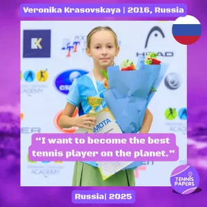 tennis papers profile veronika krasovskaya 2016 russia tennis junior girl