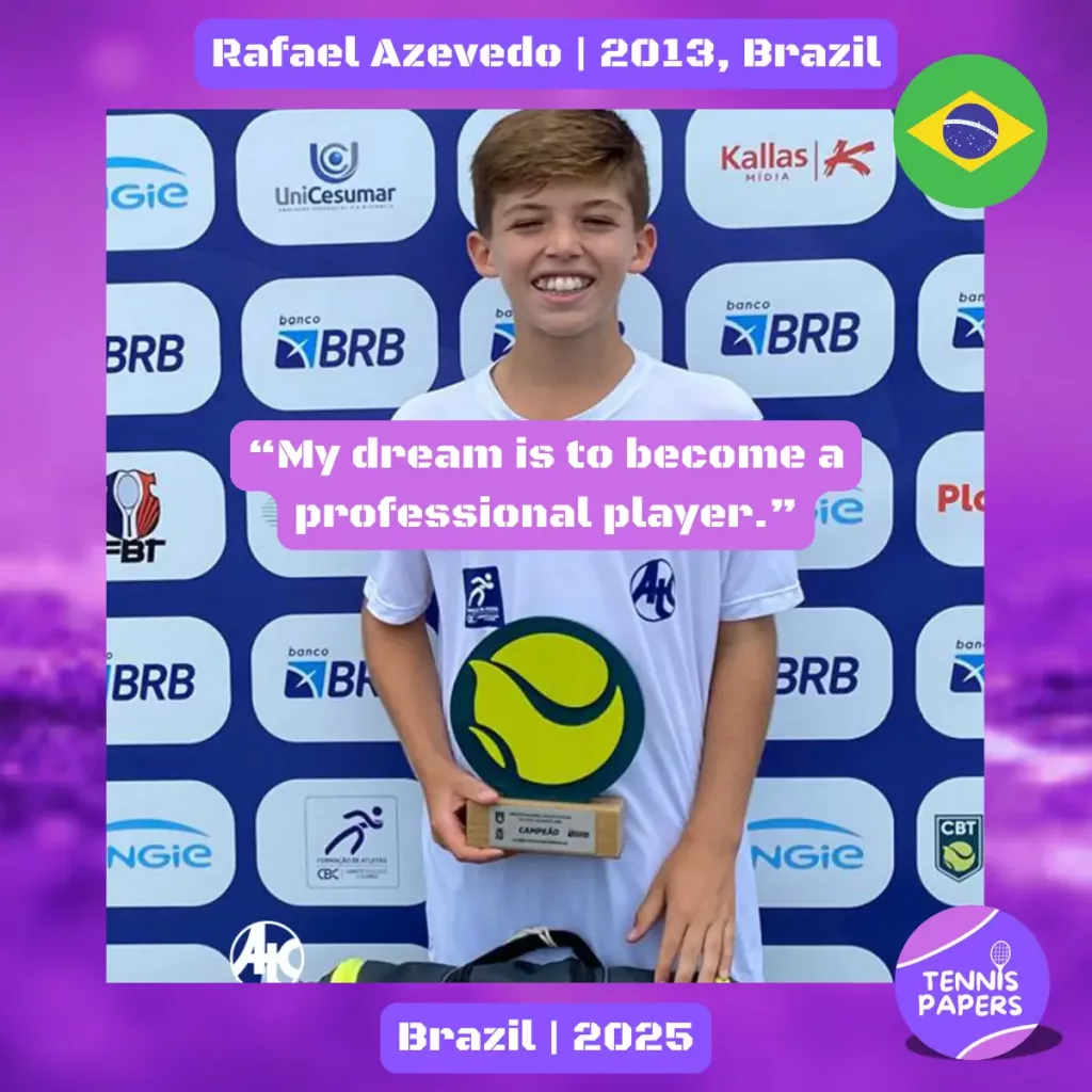 Rafael Azevedo 2013, Brazil 🇧🇷 | Junior interview, Jul 2025 1 tennis papers rafael azevedo 2013 brazil junior tennis post