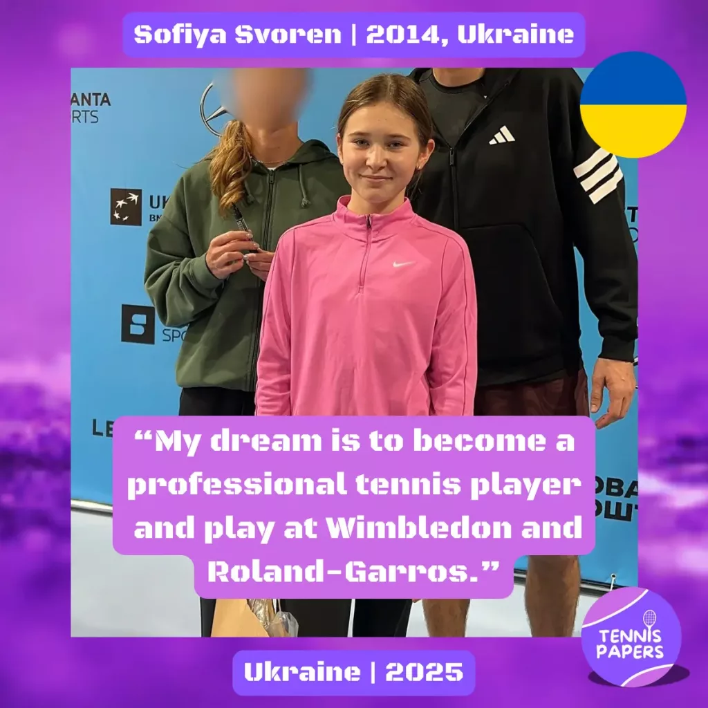 Sofiya Svoren 2014, Ukraine 🇺🇦 | Tennis junior interview, Jul 2025 1 tennis papers sofiya svoren 2014 ukraine junior tennis profile
