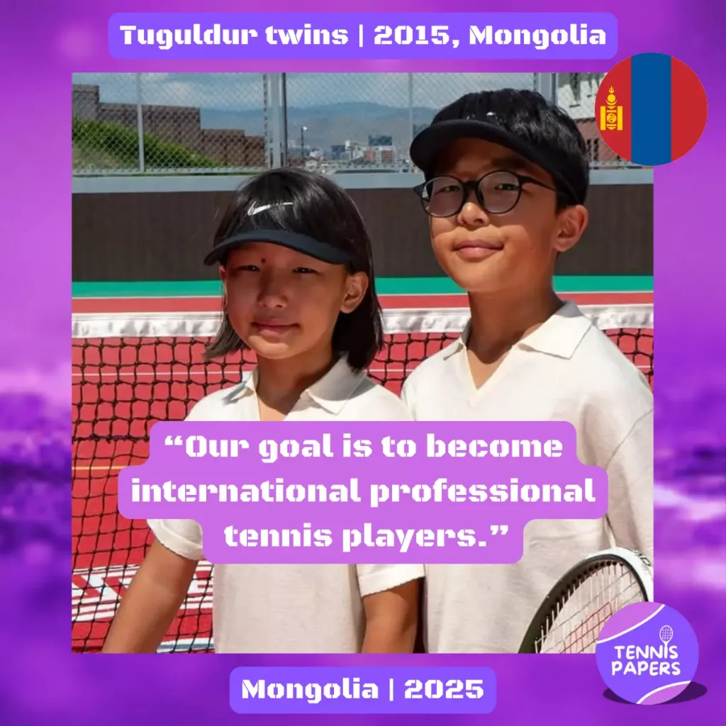 Tuguldur twins 2015, Mongolia 🇲🇳 | Tennis juniors interview, Jul 2025 1 tennis papers tuguldur twins 2015 mongolia tennis junior profile