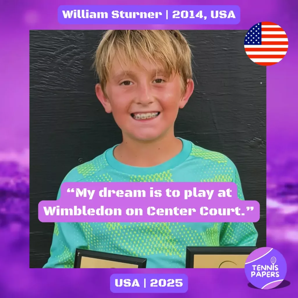 William Sturner 2014, USA 🇺🇸 | Tennis junior interview, Jul 2025 1 tennis papers william sturner 2014 usa tennis junior boy profile