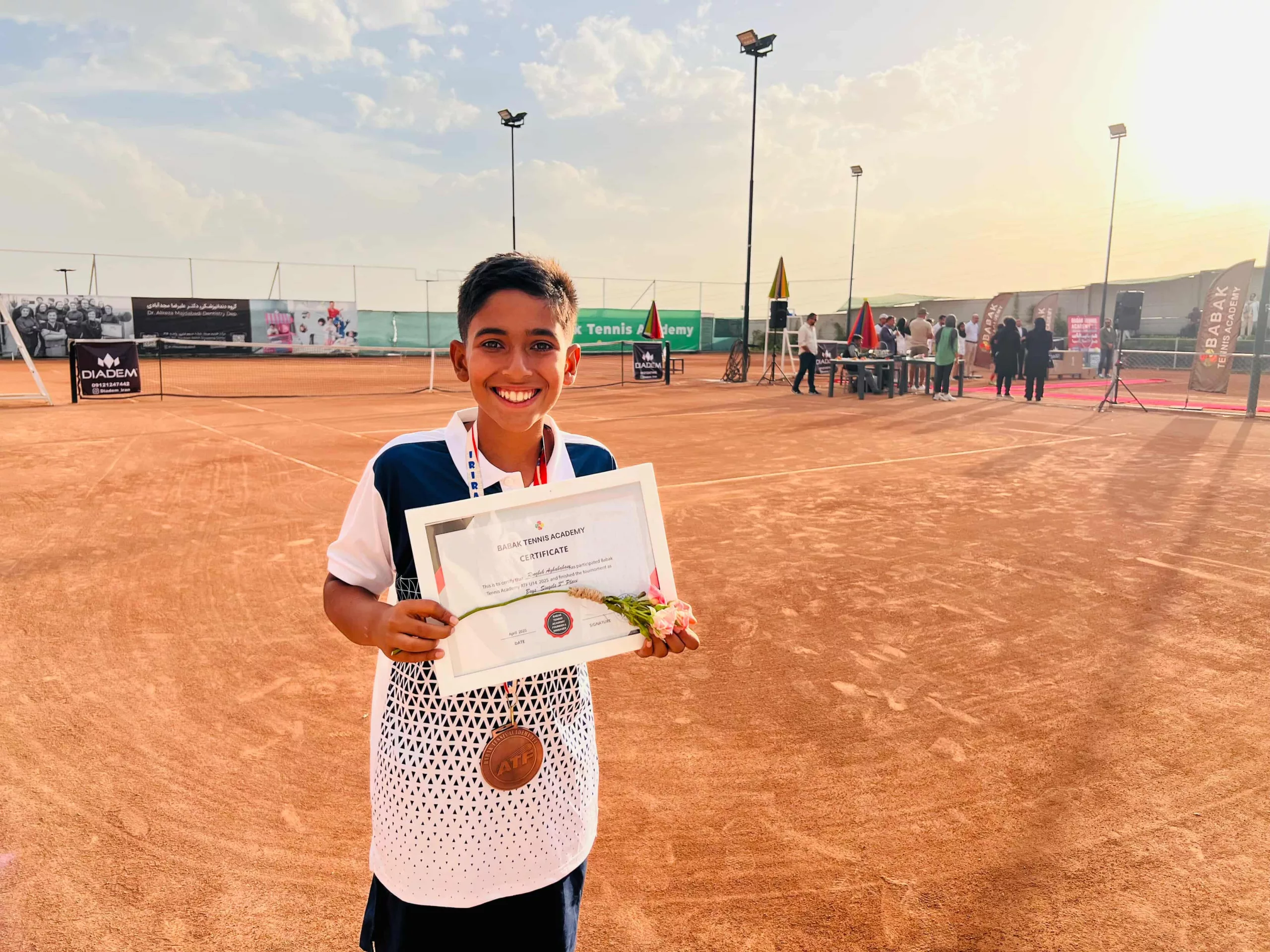Roozbeh Aghababaee 2013, Iran 🇮🇷 | Tennis junior interview, Jul 2025 4 Roozbeh Aghababaee 2013 Iran Tennis junior boy 9 scaled