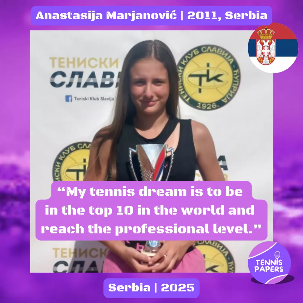 Junior Girl Tennis Players Interviews 101 Tennis Papers profile Anastasija Marjanovic 2011 Serbia Tennis junior girl 1