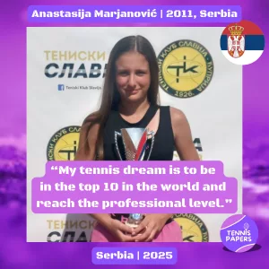 Tennis Papers profile Anastasija Marjanovic 2011 Serbia Tennis junior girl 1