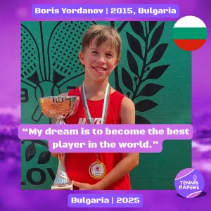 Tennis Papers profile Boris Yordanov 2015 Bulgaria Tennis junior boy 1