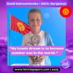 David Kolesnichenko 2013, Kyrgystan 🇰🇬 | Tennis junior boy 1 David-Kolesnichenko-2013-Kyrgystan-Tennis-junior-boy