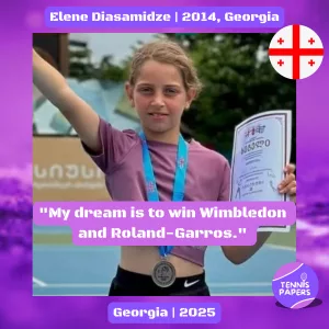 Tennis Papers profile Elene Diasamidze 2014 Georgia Tennis junior girl 1