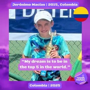 Tennis Papers profile Jeronimo Macias 2015 Colombia Tennis junior boy 1