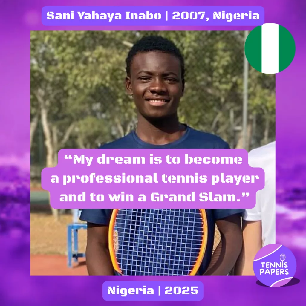 Sani Yahaya Inabo 2007, Nigeria 🇳🇬 | Tennis junior boy 1 Sani Yahaya Inabo-2007-Nigeria-Tennis junior boy
