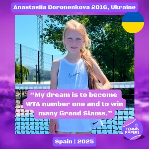 tennis papers profile anastasiia doronenkova 2016 ukraine tennis junior girl 1