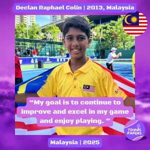 tennis papers profile declan raphael colin 2013 malaysia tennis junior boy 1
