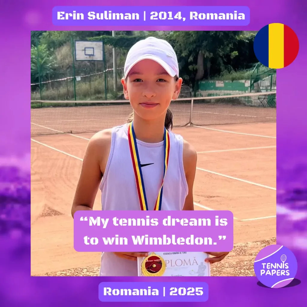 Erin Suliman 2014, Romania 🇷🇴 | Tennis junior girl 2025 1 tennis papers profile erin suliman 2014 romania tennis junior girl 2