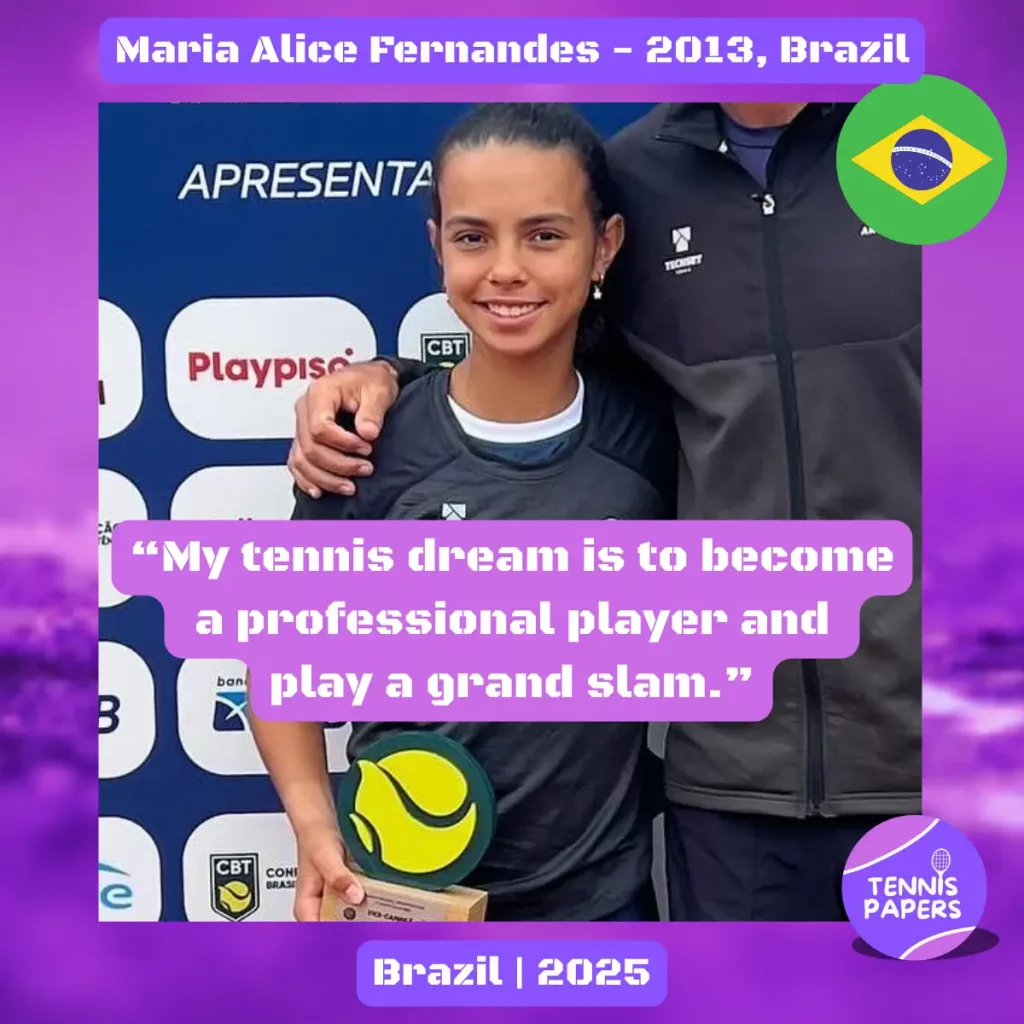 Maria Alice Fernandes 2013, Brazil 🇧🇷 | Tennis junior interview, Aug 2025 1 tennis papers profile maria alice fernandes 2013 brazil tennis junior girl 2