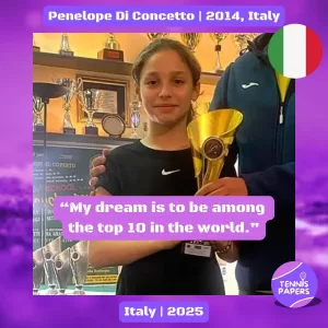 tennis papers profile penelope di concetto 2014 italy tennis junior girl 1